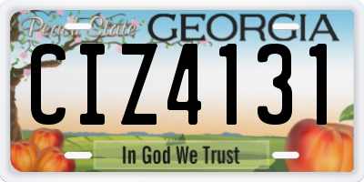 GA license plate CIZ4131