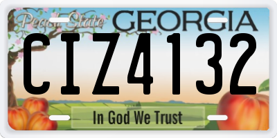 GA license plate CIZ4132
