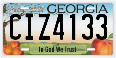 GA license plate CIZ4133