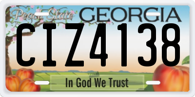 GA license plate CIZ4138