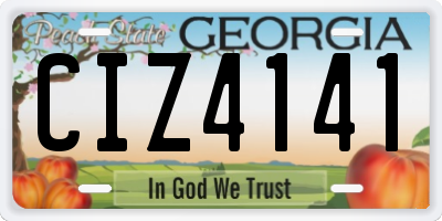 GA license plate CIZ4141