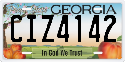 GA license plate CIZ4142