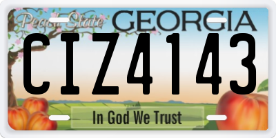 GA license plate CIZ4143