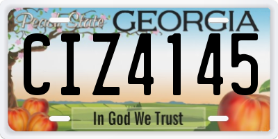 GA license plate CIZ4145