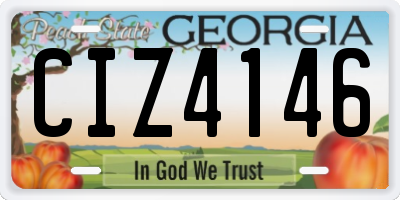 GA license plate CIZ4146