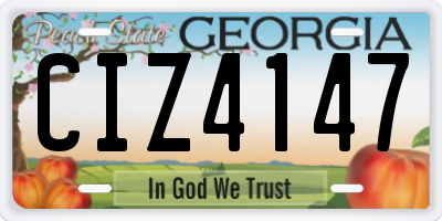 GA license plate CIZ4147