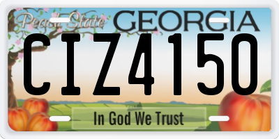 GA license plate CIZ4150