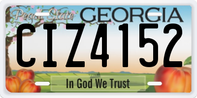 GA license plate CIZ4152