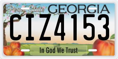 GA license plate CIZ4153