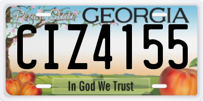 GA license plate CIZ4155
