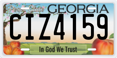 GA license plate CIZ4159
