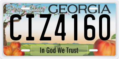 GA license plate CIZ4160