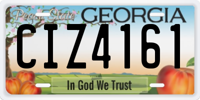 GA license plate CIZ4161