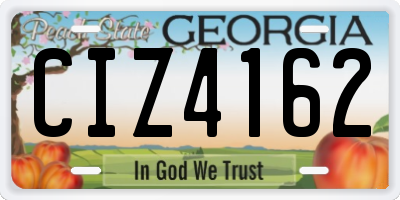 GA license plate CIZ4162
