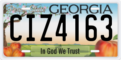 GA license plate CIZ4163