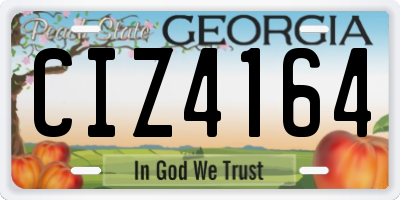 GA license plate CIZ4164