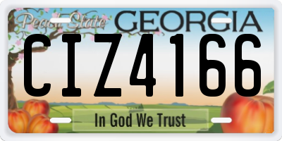 GA license plate CIZ4166