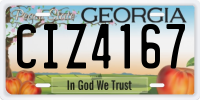 GA license plate CIZ4167