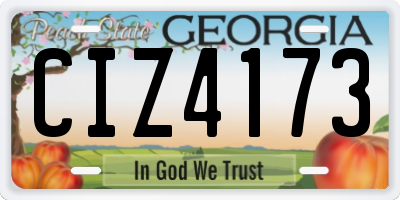 GA license plate CIZ4173