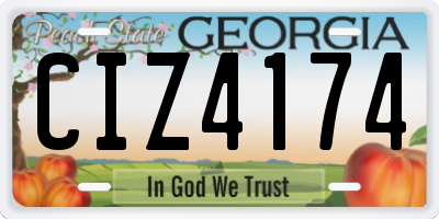 GA license plate CIZ4174