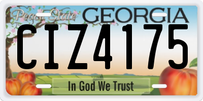 GA license plate CIZ4175