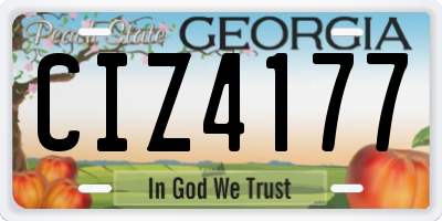 GA license plate CIZ4177