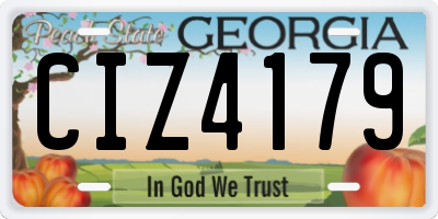 GA license plate CIZ4179
