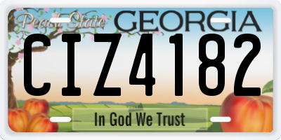 GA license plate CIZ4182