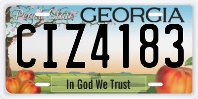 GA license plate CIZ4183