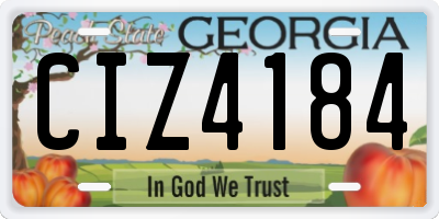 GA license plate CIZ4184