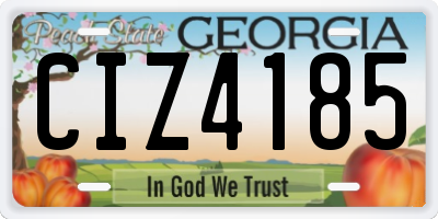GA license plate CIZ4185