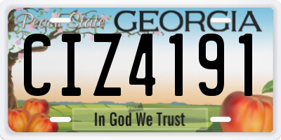 GA license plate CIZ4191