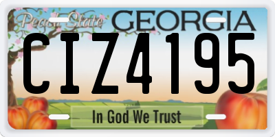 GA license plate CIZ4195