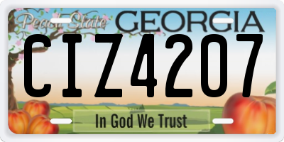 GA license plate CIZ4207