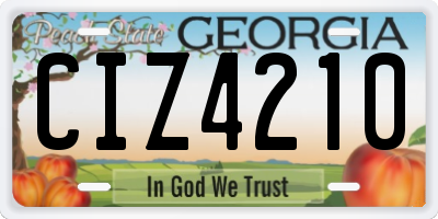 GA license plate CIZ4210