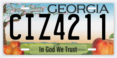 GA license plate CIZ4211