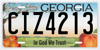 GA license plate CIZ4213