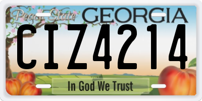 GA license plate CIZ4214
