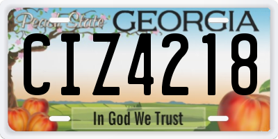 GA license plate CIZ4218