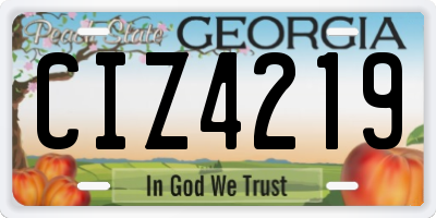 GA license plate CIZ4219