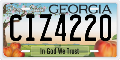 GA license plate CIZ4220