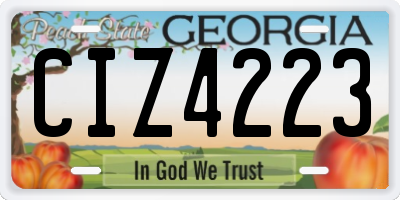 GA license plate CIZ4223