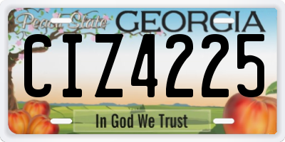 GA license plate CIZ4225