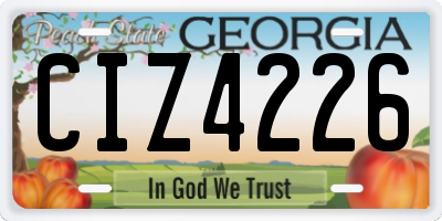 GA license plate CIZ4226