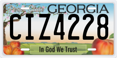 GA license plate CIZ4228
