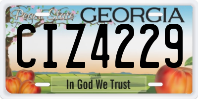 GA license plate CIZ4229