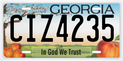 GA license plate CIZ4235