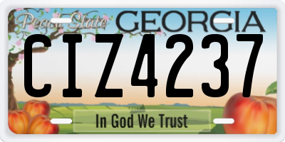 GA license plate CIZ4237