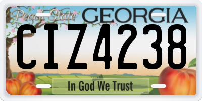 GA license plate CIZ4238