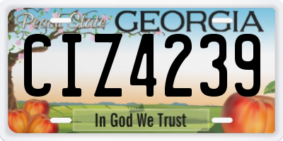 GA license plate CIZ4239
